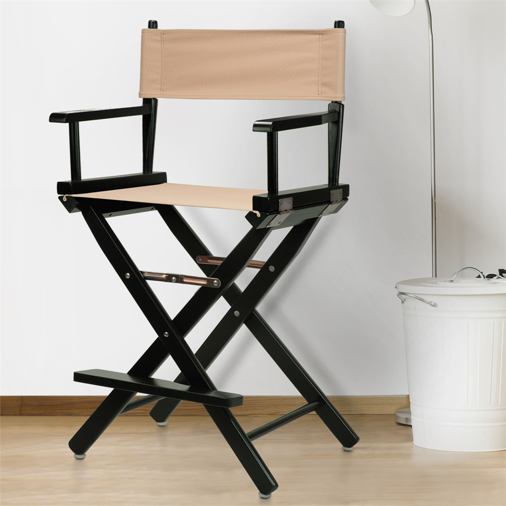 24" Director's Chair Black Frame-Tan Canvas. Picture 8