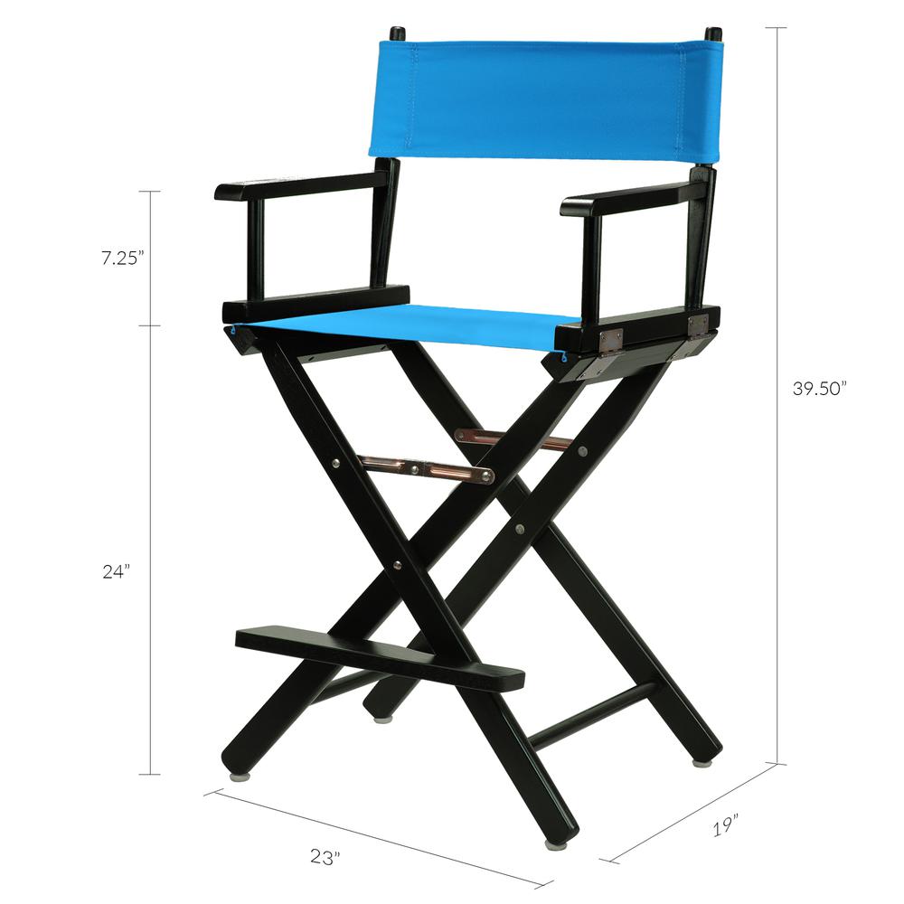24" Director's Chair Black Frame-Turquoise Canvas. Picture 6