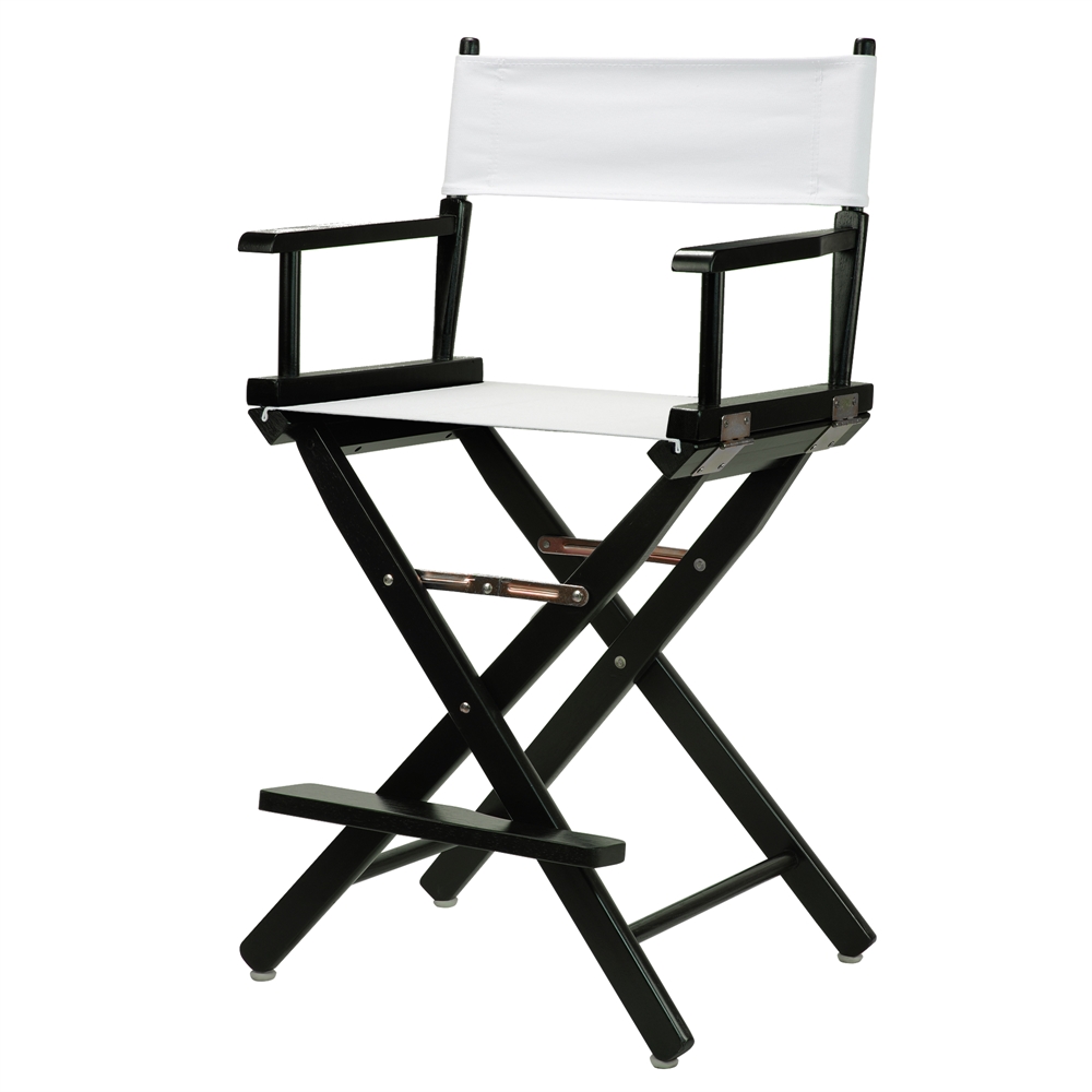 24" Director's Chair Black Frame-White Canvas. Picture 2