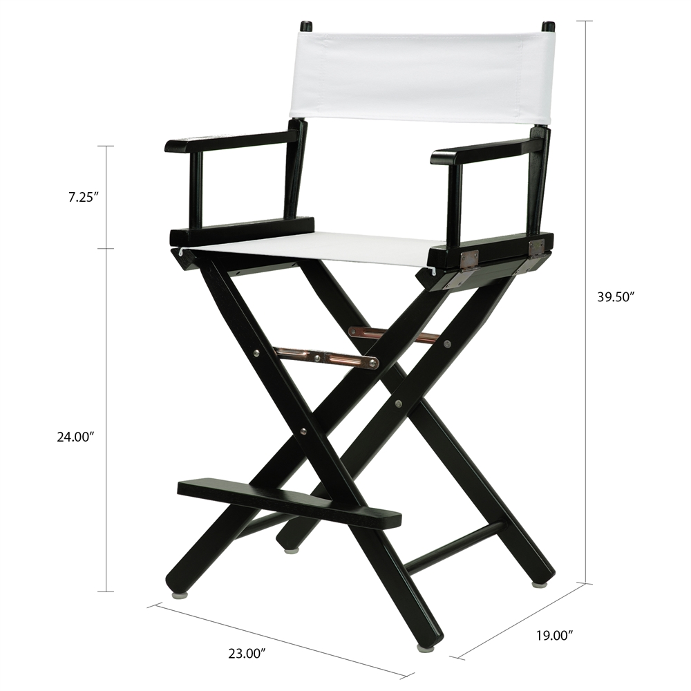 24" Director's Chair Black Frame-White Canvas. Picture 5