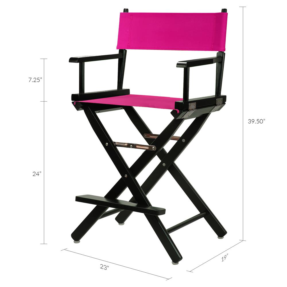 24" Director's Chair Black Frame-Magenta Canvas. Picture 6