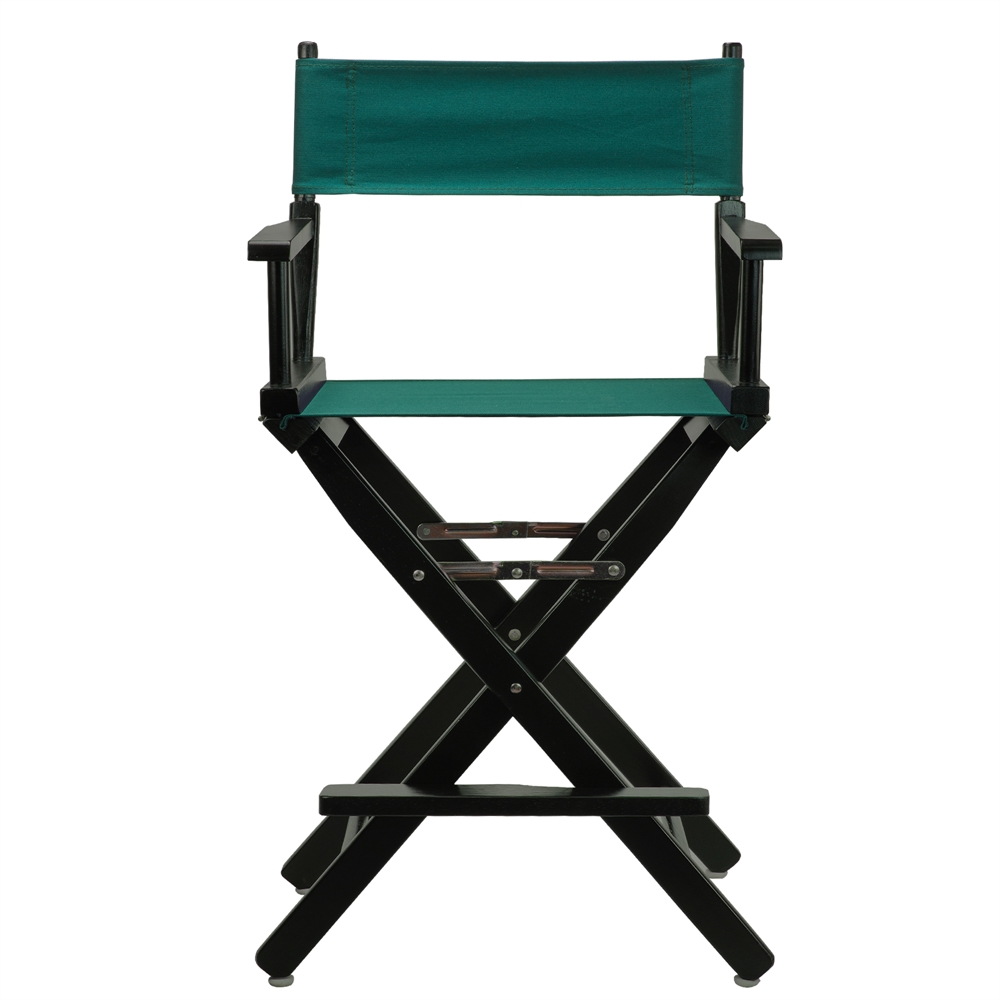 24" Director's Chair Black Frame-Hunter Green Canvas. Picture 1