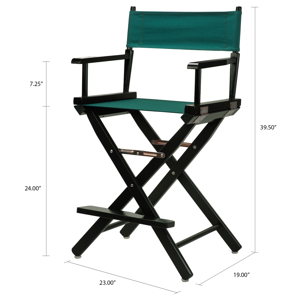 24" Director's Chair Black Frame-Hunter Green Canvas. Picture 5
