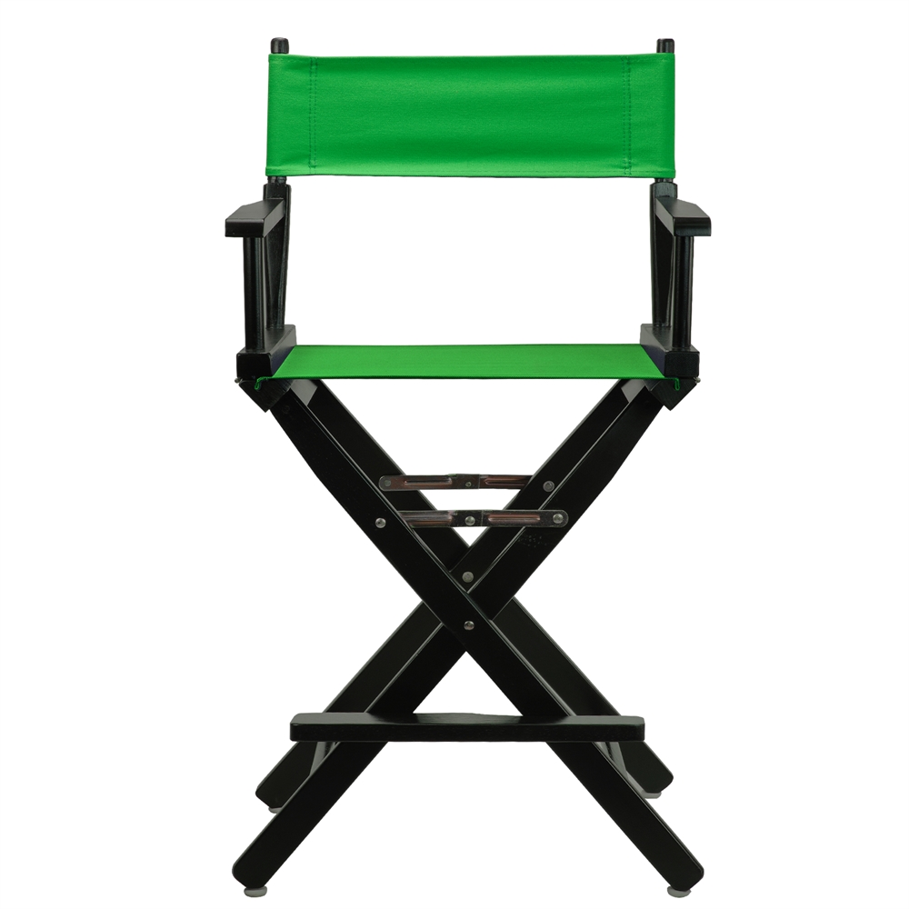 24" Director's Chair Black Frame-Green Canvas. Picture 1