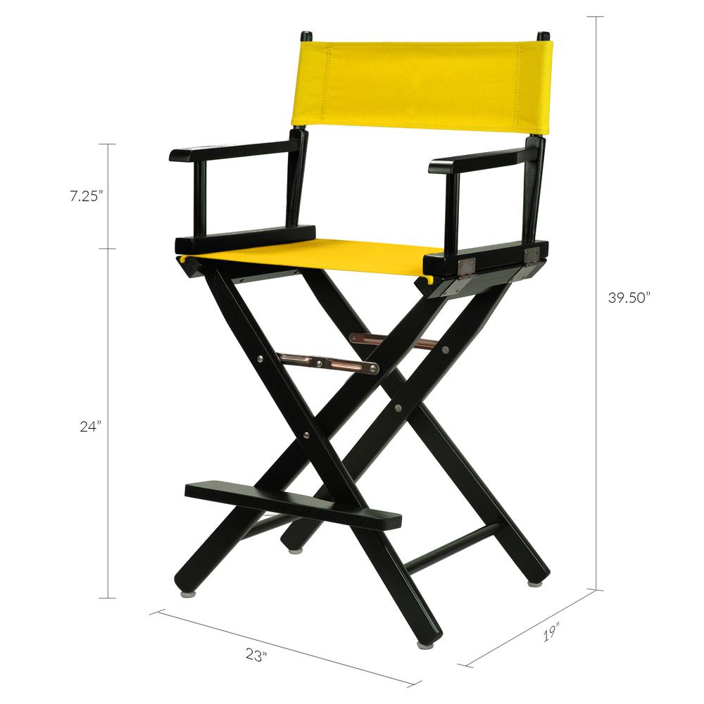 24" Director's Chair Black Frame-Gold Canvas. Picture 6