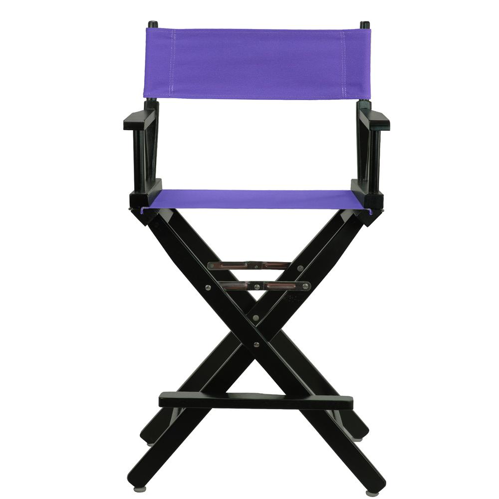 24" Director's Chair Black Frame-Purple Canvas. Picture 1