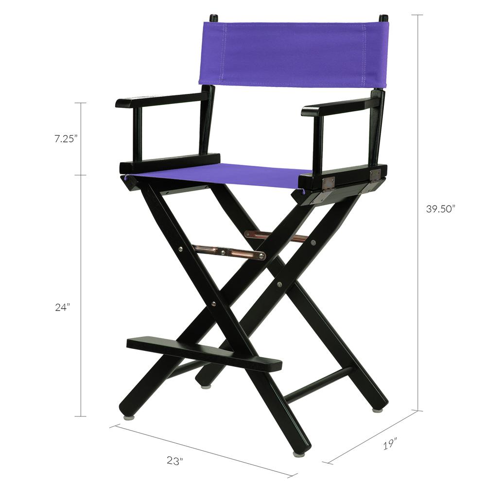 24" Director's Chair Black Frame-Purple Canvas. Picture 6