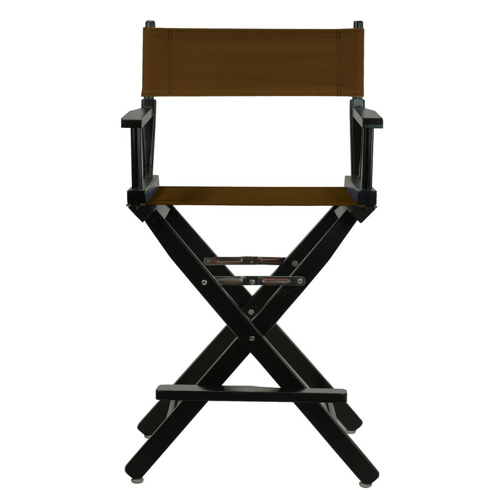 24" Director's Chair Black Frame-Brown Canvas. Picture 1