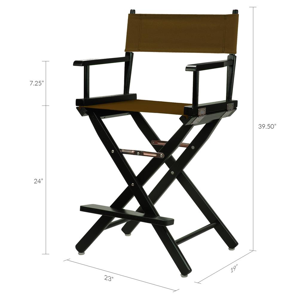 24" Director's Chair Black Frame-Brown Canvas. Picture 6