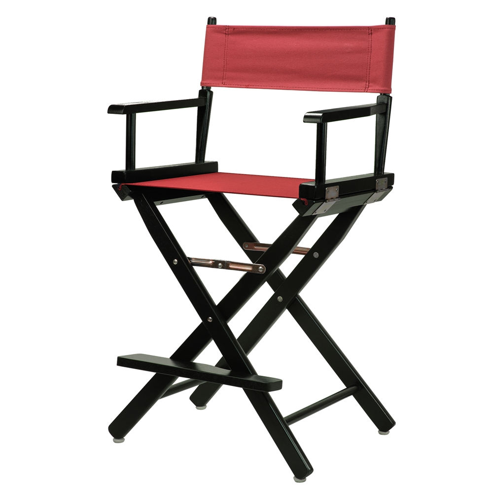 24" Director's Chair Black Frame-Burgundy Canvas. Picture 2