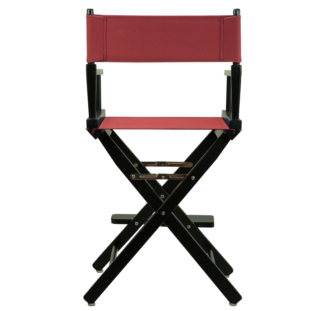 24" Director's Chair Black Frame-Burgundy Canvas. Picture 4