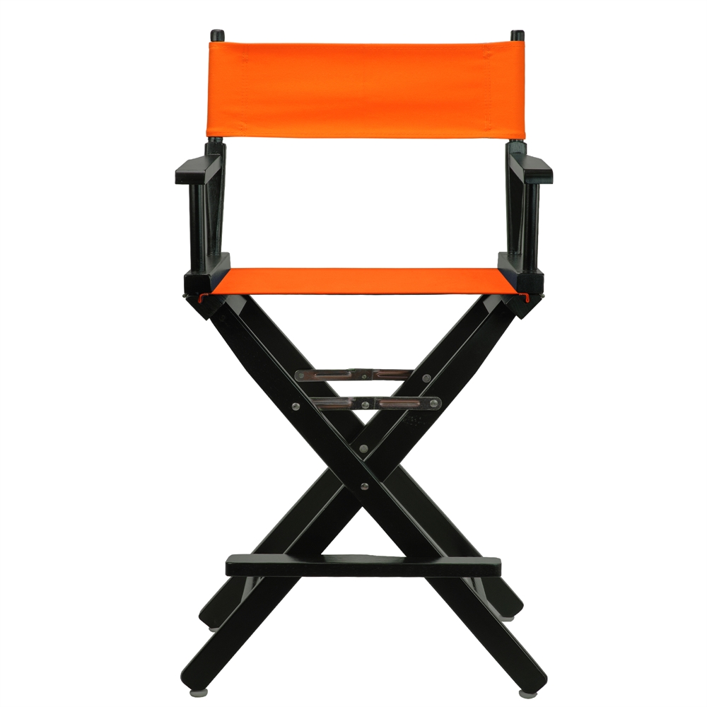 24" Director's Chair Black Frame-Tangerine Canvas. Picture 1