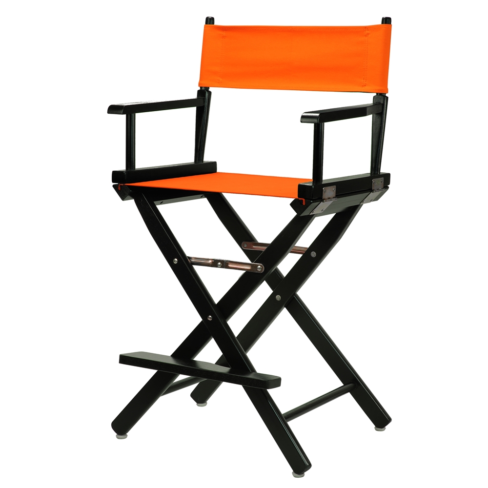 24" Director's Chair Black Frame-Tangerine Canvas. Picture 2