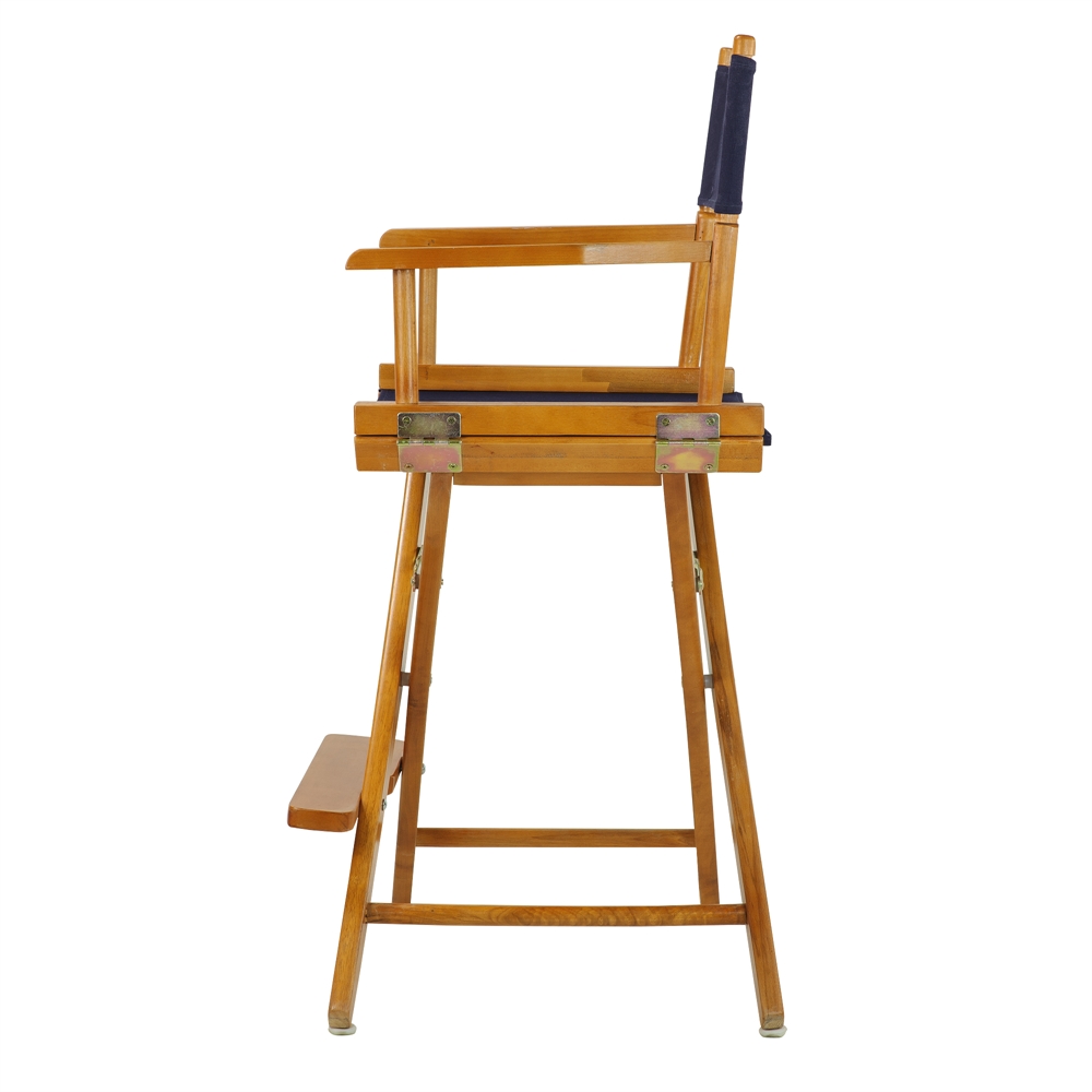 24" Director's Chair Honey Oak Frame-Navy Blue Canvas. Picture 3