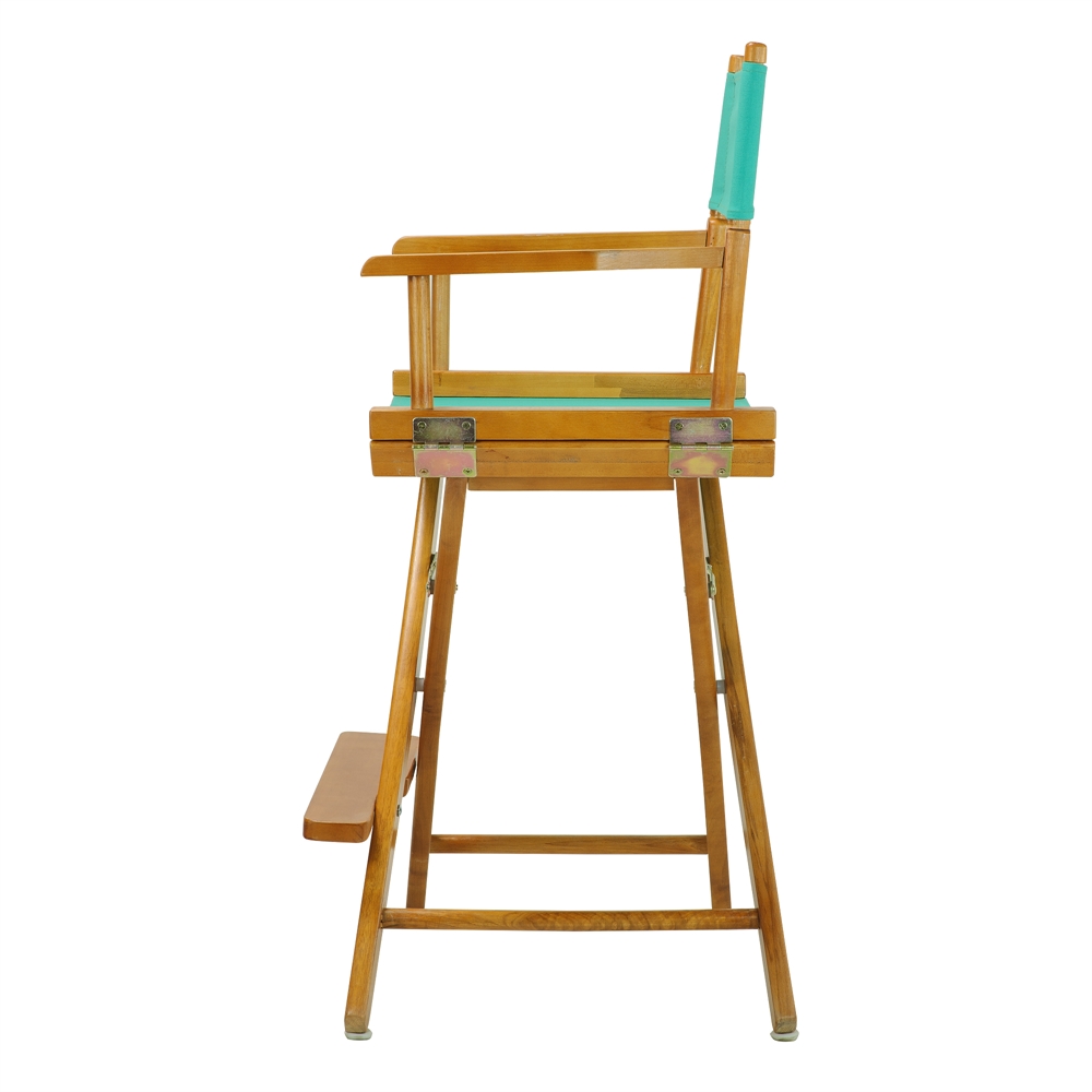 24" Director's Chair Honey Oak Frame-Teal Canvas. Picture 3