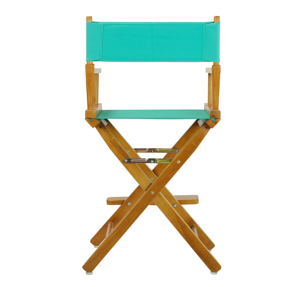 24" Director's Chair Honey Oak Frame-Teal Canvas. Picture 4