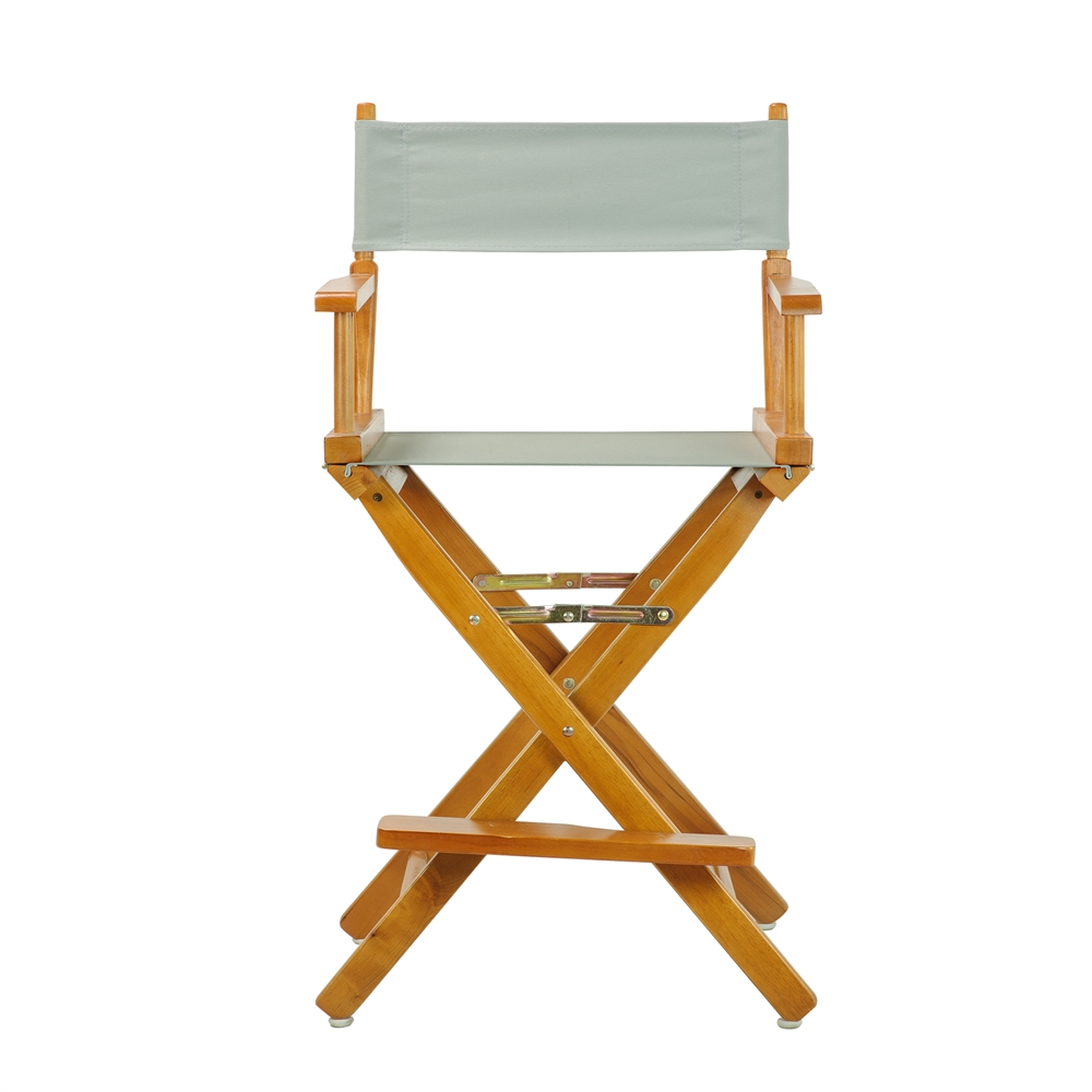 24" Director's Chair Honey Oak Frame-Gray Canvas. Picture 1