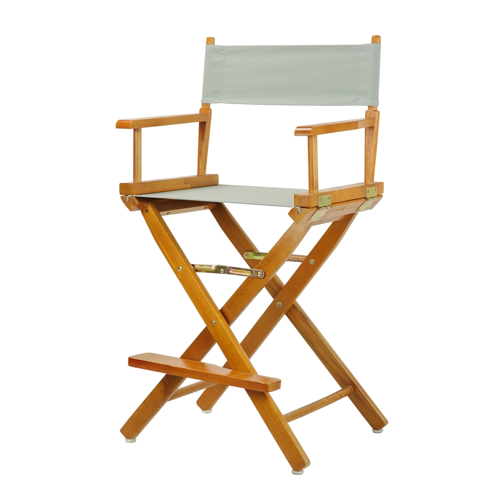 24" Director's Chair Honey Oak Frame-Gray Canvas. Picture 2