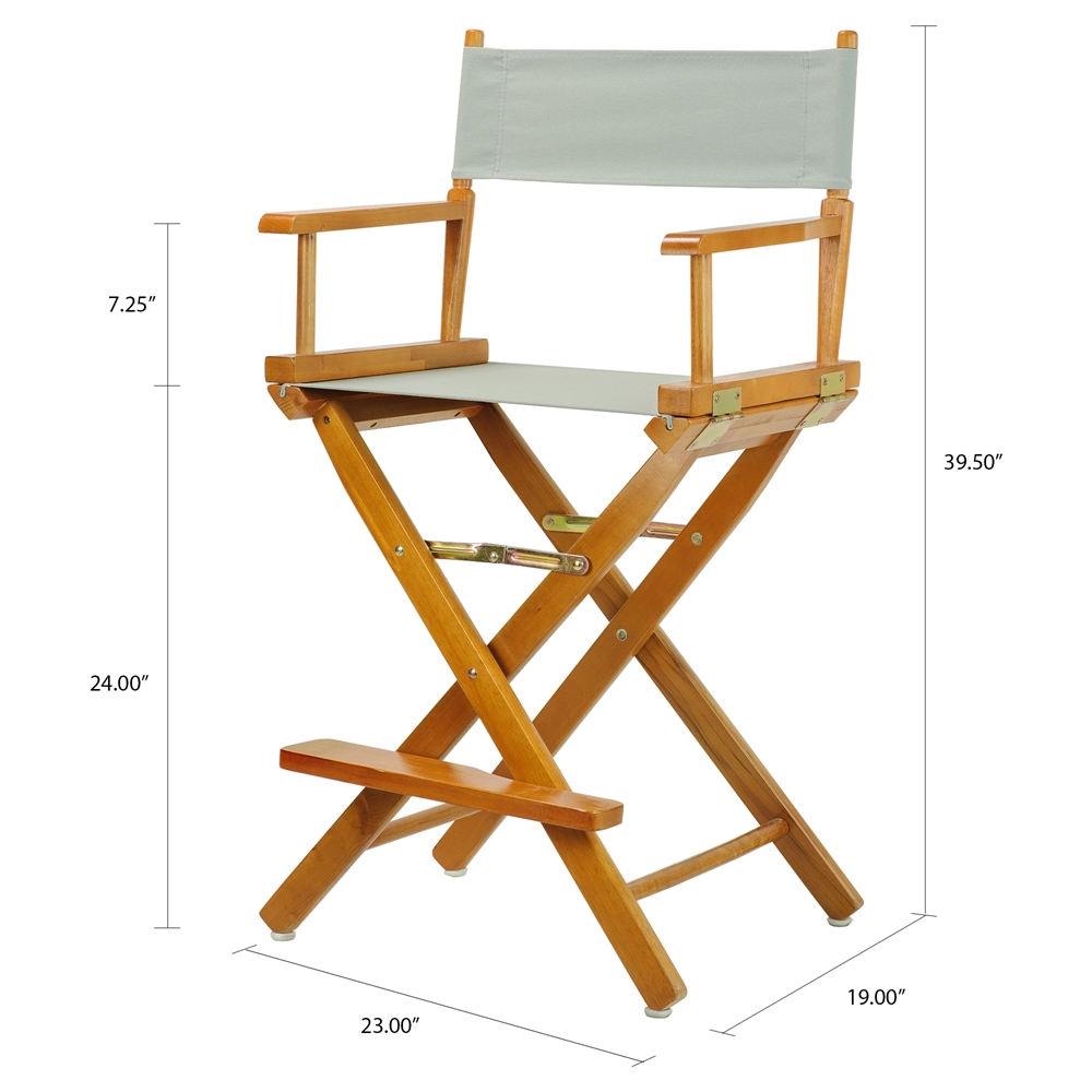 24" Director's Chair Honey Oak Frame-Gray Canvas. Picture 5