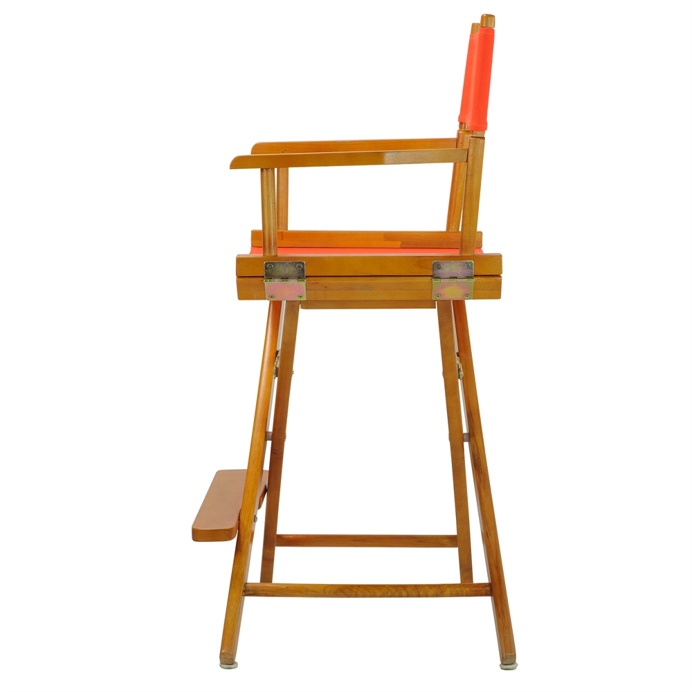 24" Director's Chair Honey Oak Frame-Orange Canvas. Picture 3