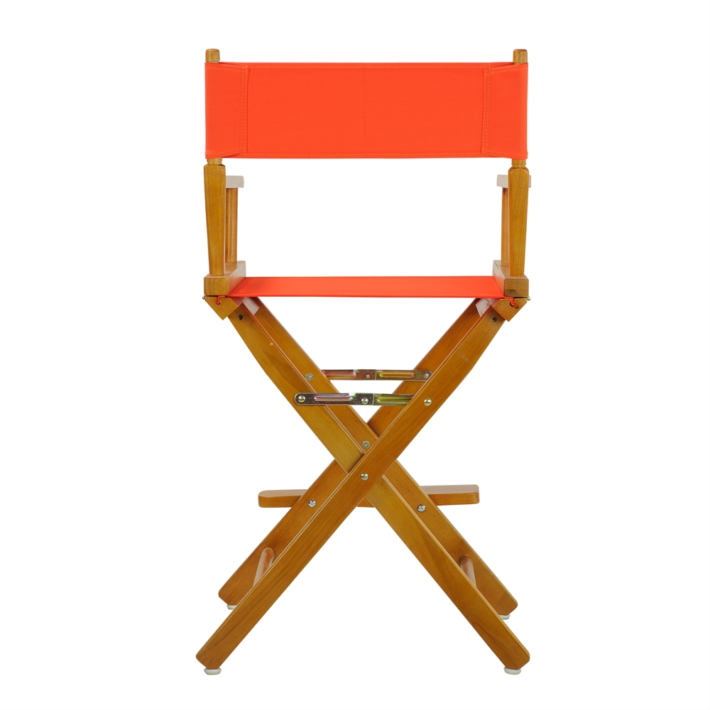 24" Director's Chair Honey Oak Frame-Orange Canvas. Picture 4