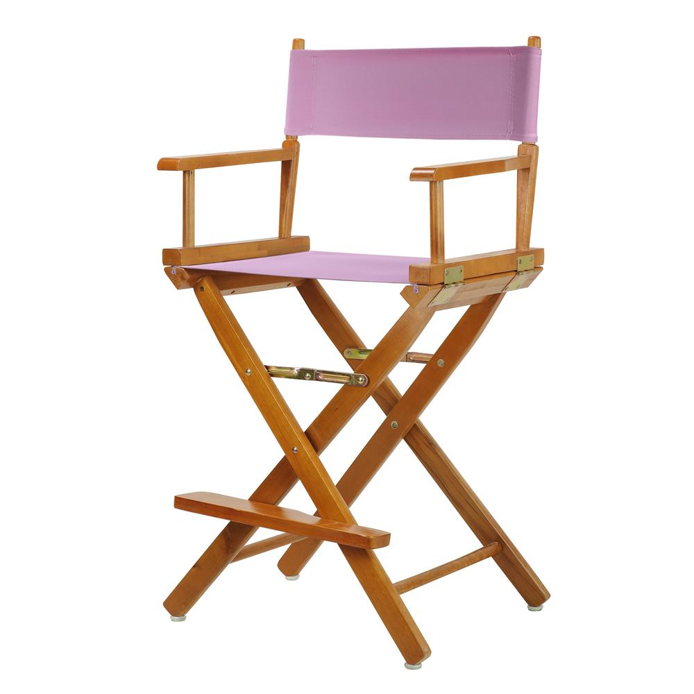 24" Director's Chair Honey Oak Frame-Pink Canvas. Picture 5
