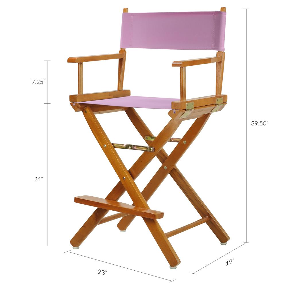 24" Director's Chair Honey Oak Frame-Pink Canvas. Picture 6
