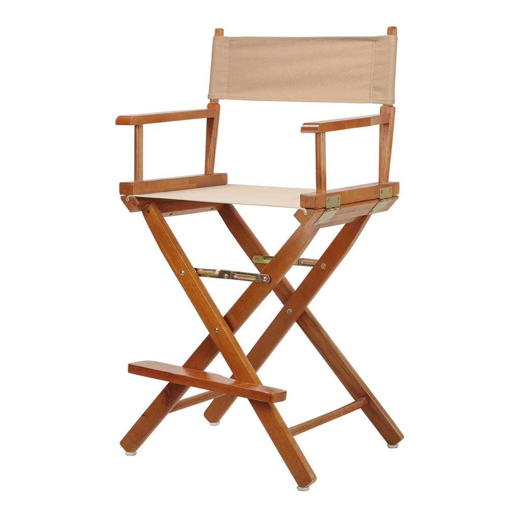 24" Director's Chair Honey Oak Frame-Tan Canvas. Picture 2