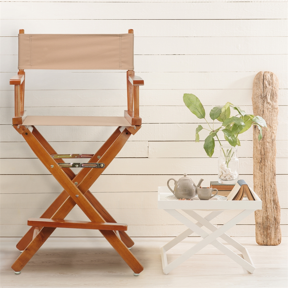 24" Director's Chair Honey Oak Frame-Tan Canvas. Picture 8