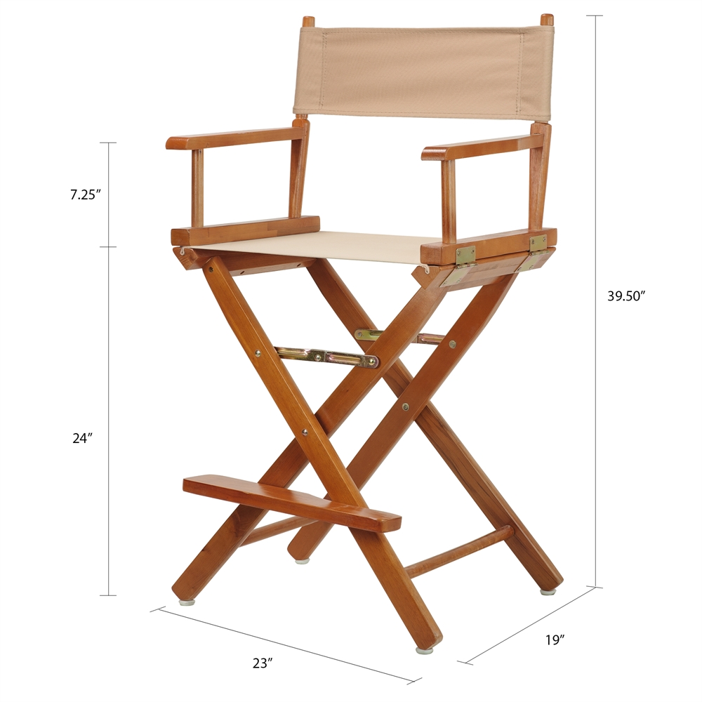 24" Director's Chair Honey Oak Frame-Tan Canvas. Picture 5