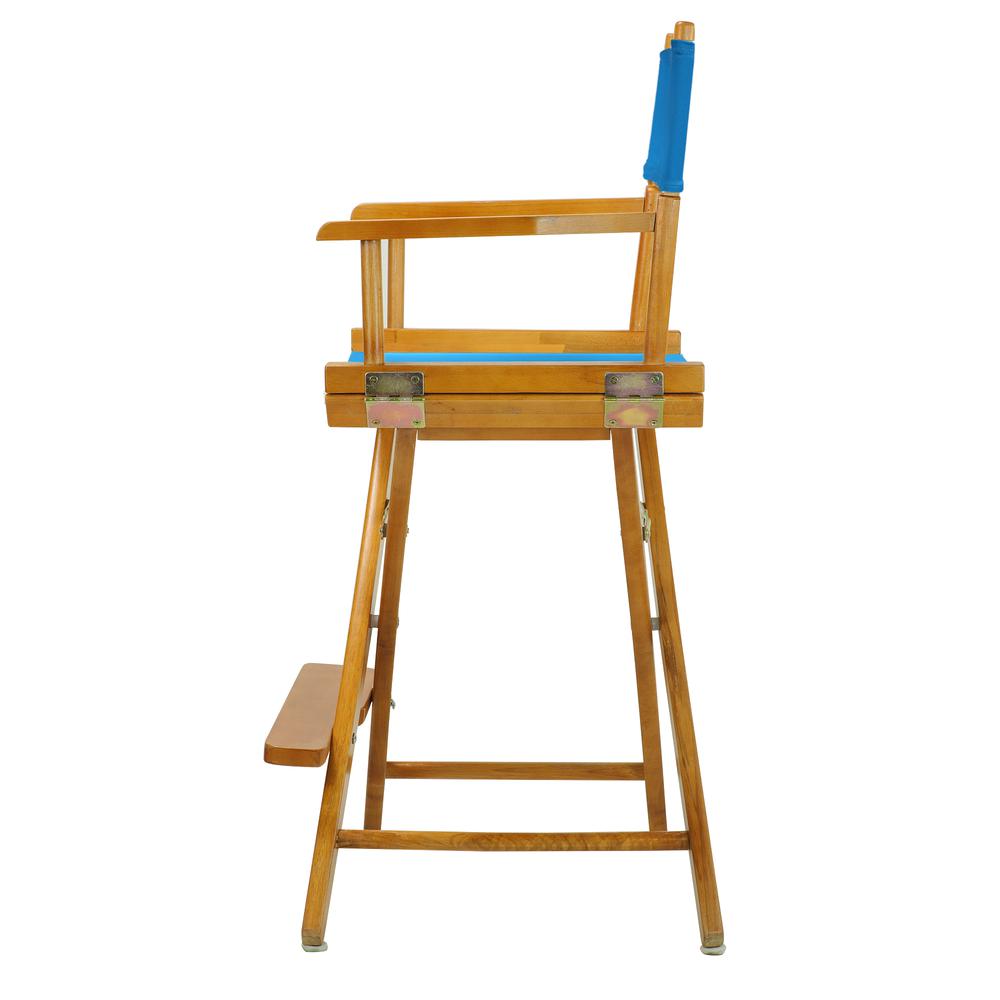 24" Director's Chair Honey Oak Frame-Turquoise Canvas. Picture 2