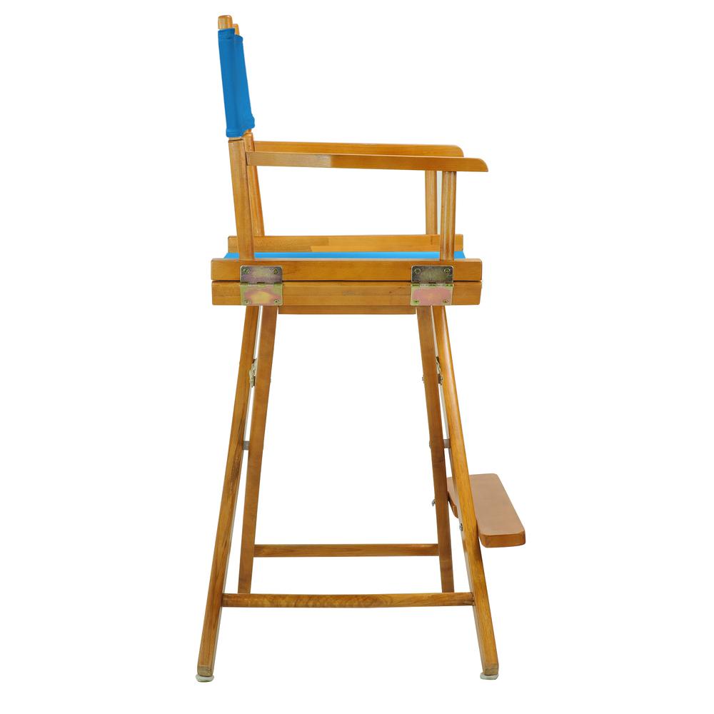 24" Director's Chair Honey Oak Frame-Turquoise Canvas. Picture 3