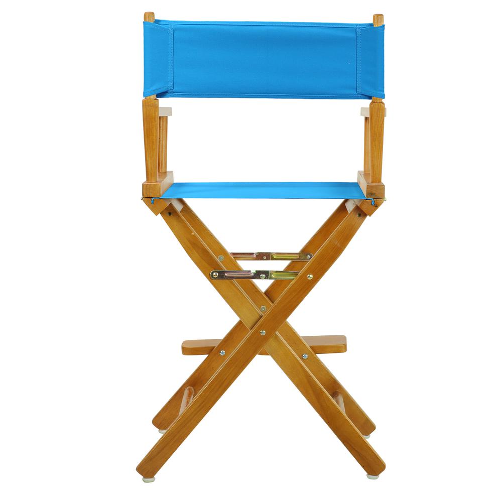 24" Director's Chair Honey Oak Frame-Turquoise Canvas. Picture 4