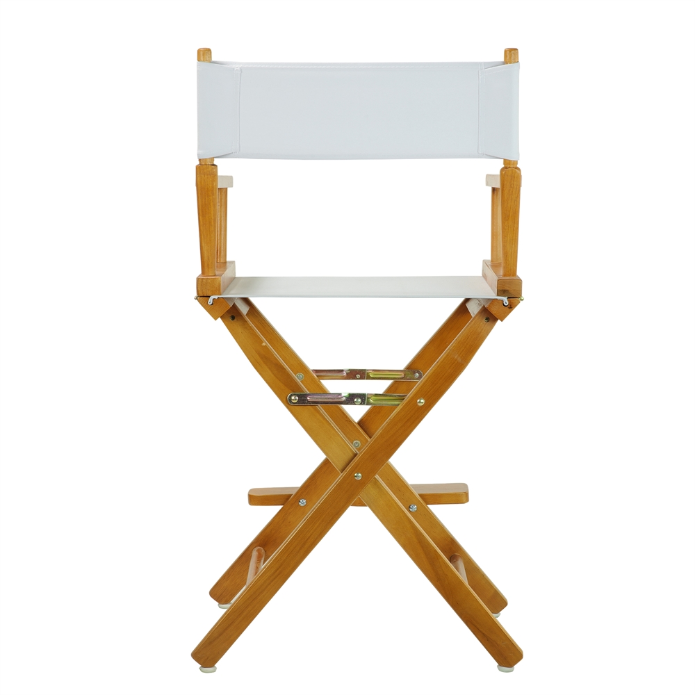 24" Director's Chair Honey Oak Frame-White Canvas. Picture 4