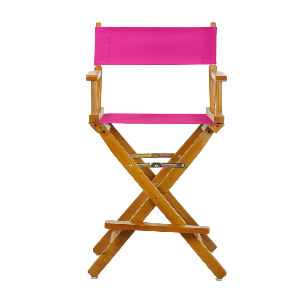 24" Director's Chair Honey Oak Frame-Magenta Canvas. Picture 1