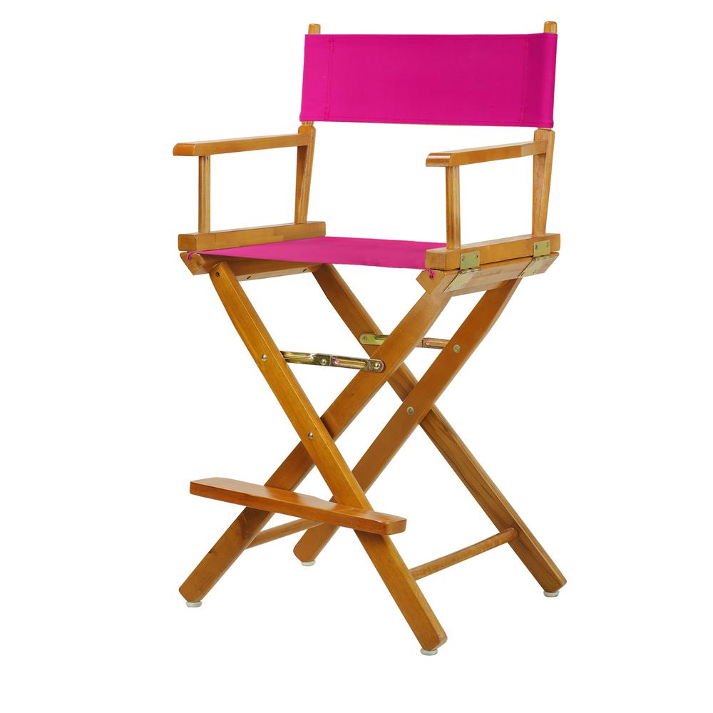 24" Director's Chair Honey Oak Frame-Magenta Canvas. Picture 5