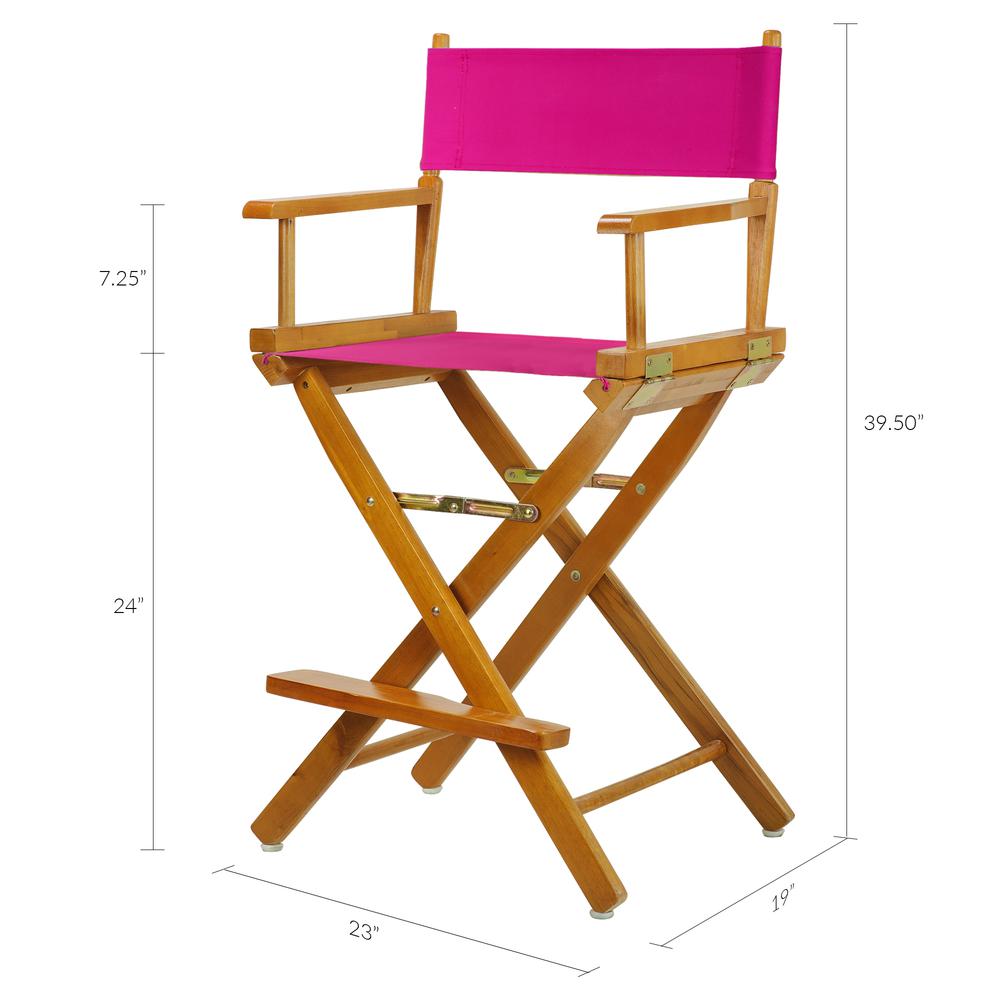 24" Director's Chair Honey Oak Frame-Magenta Canvas. Picture 6