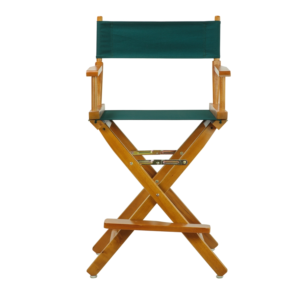 24" Director's Chair Honey Oak Frame-Hunter Green Canvas. Picture 1