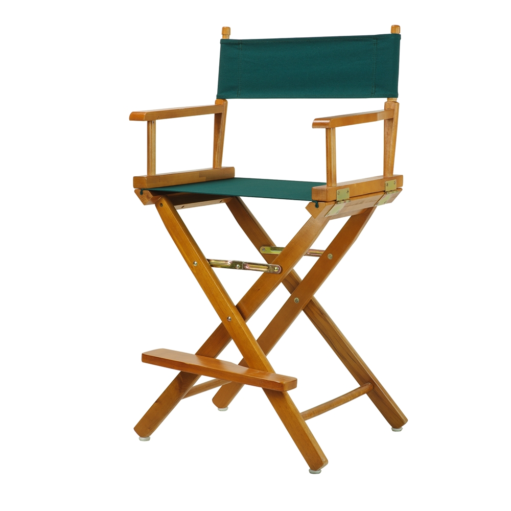 24" Director's Chair Honey Oak Frame-Hunter Green Canvas. Picture 2