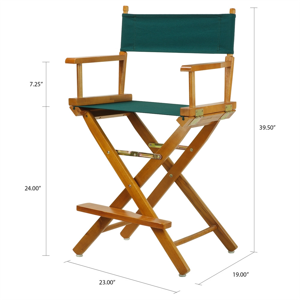 24" Director's Chair Honey Oak Frame-Hunter Green Canvas. Picture 5
