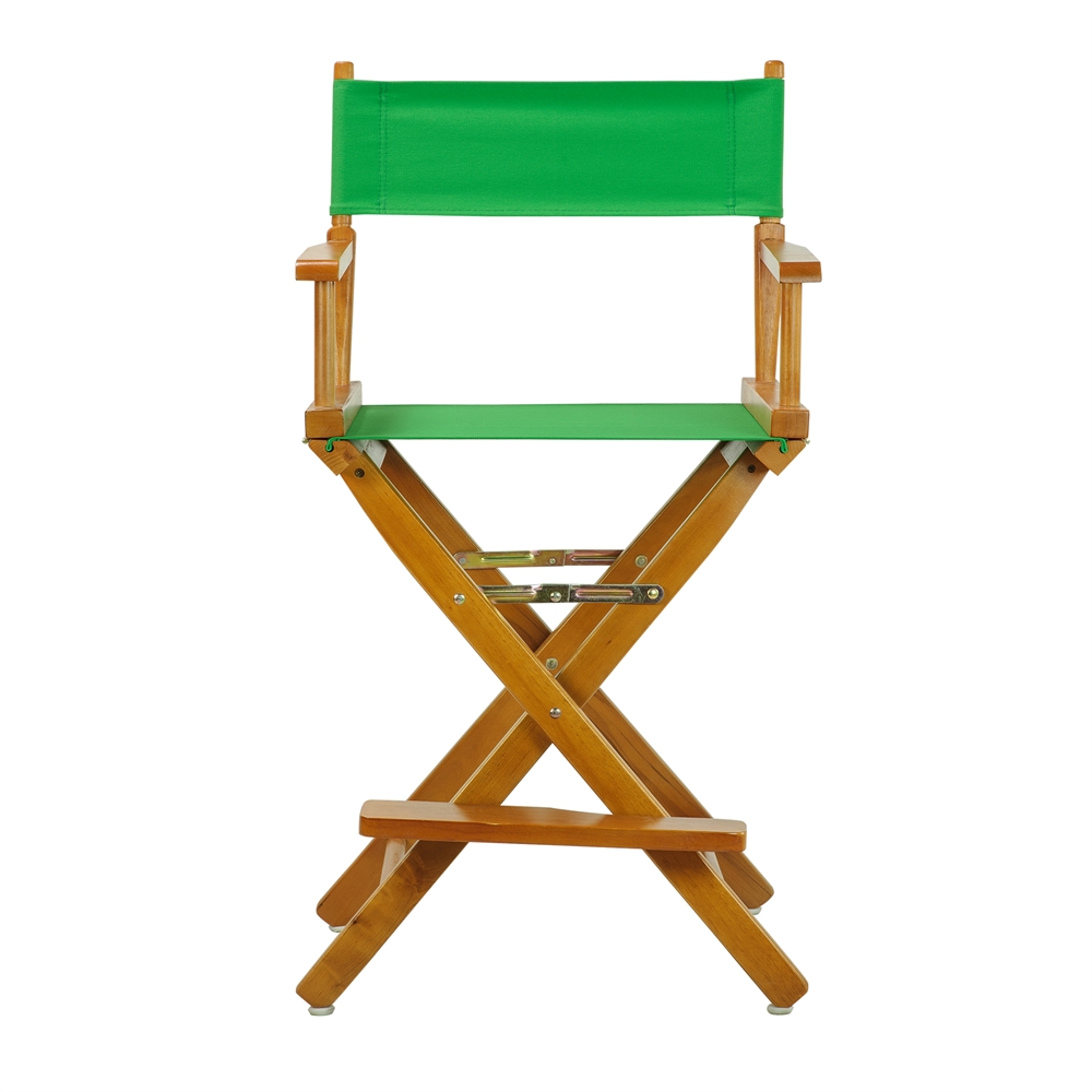 24" Director's Chair Honey Oak Frame-Green Canvas. Picture 1