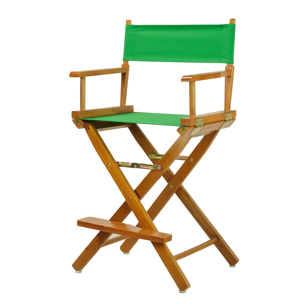 24" Director's Chair Honey Oak Frame-Green Canvas. Picture 2