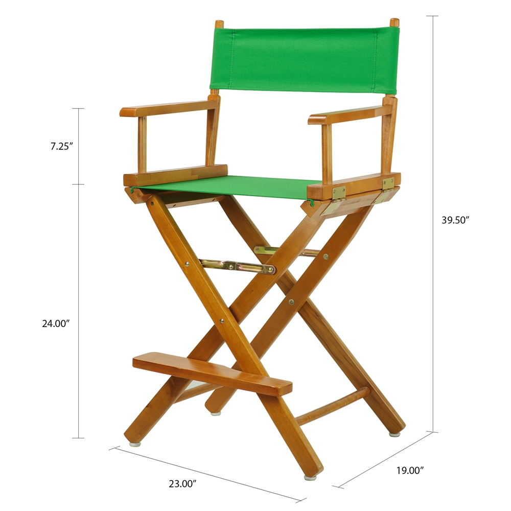 24" Director's Chair Honey Oak Frame-Green Canvas. Picture 5