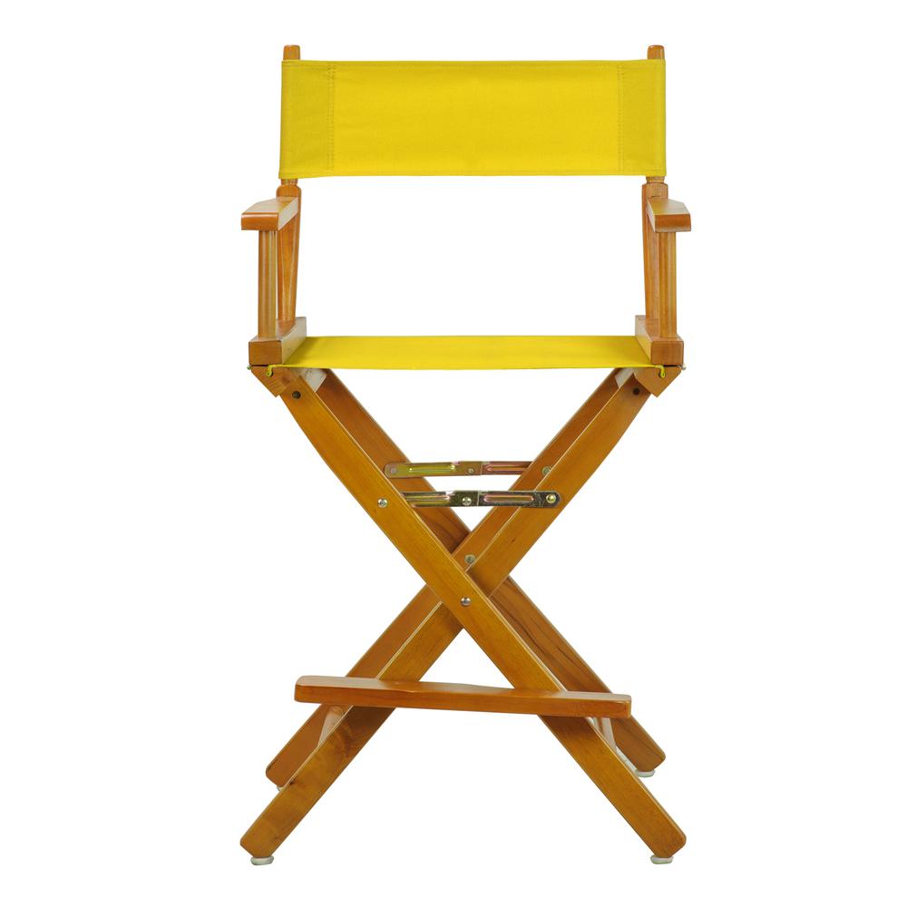 24" Director's Chair Honey Oak Frame-Gold Canvas. Picture 1