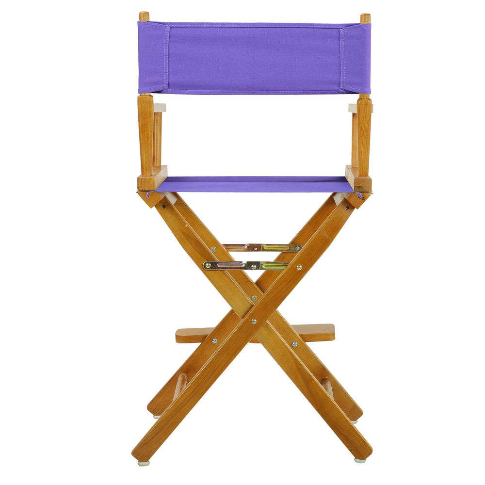 24" Director's Chair Honey Oak Frame-Purple Canvas. Picture 4