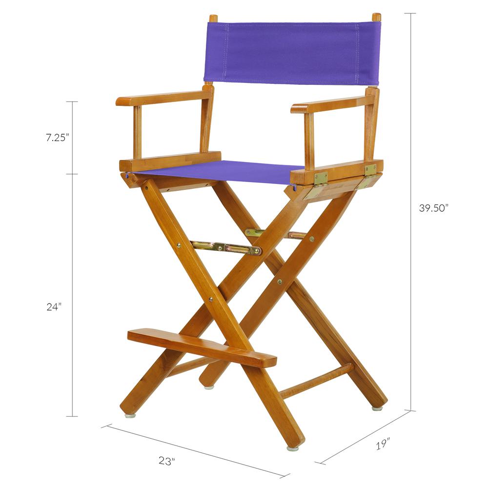 24" Director's Chair Honey Oak Frame-Purple Canvas. Picture 6