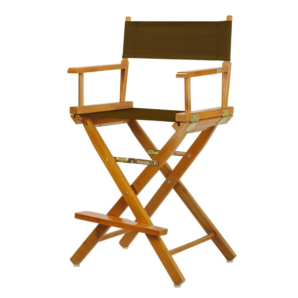 24" Director's Chair Honey Oak Frame-Brown Canvas. Picture 5