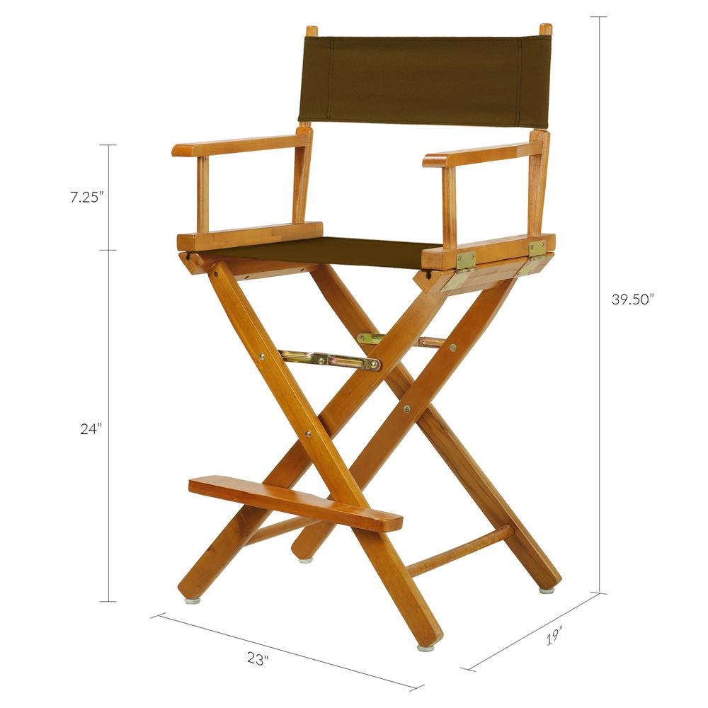 24" Director's Chair Honey Oak Frame-Brown Canvas. Picture 6