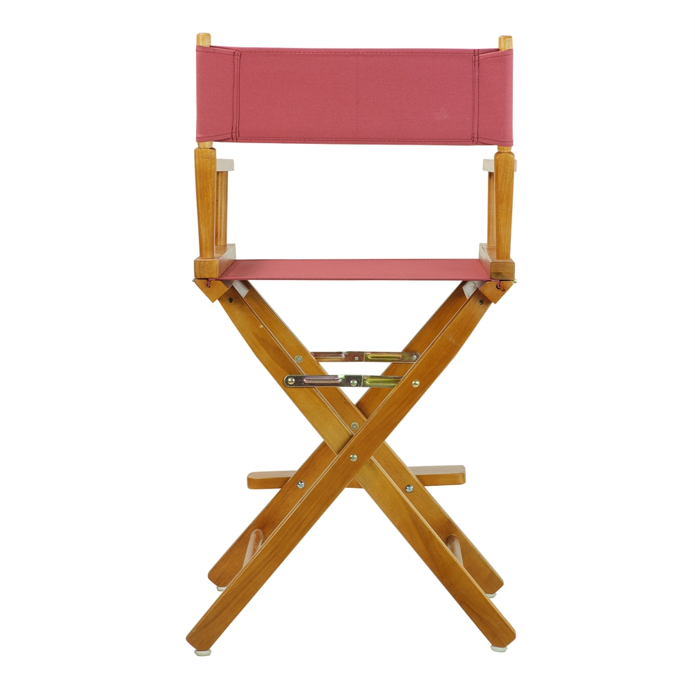 24" Director's Chair Honey Oak Frame-Burgundy Canvas. Picture 4