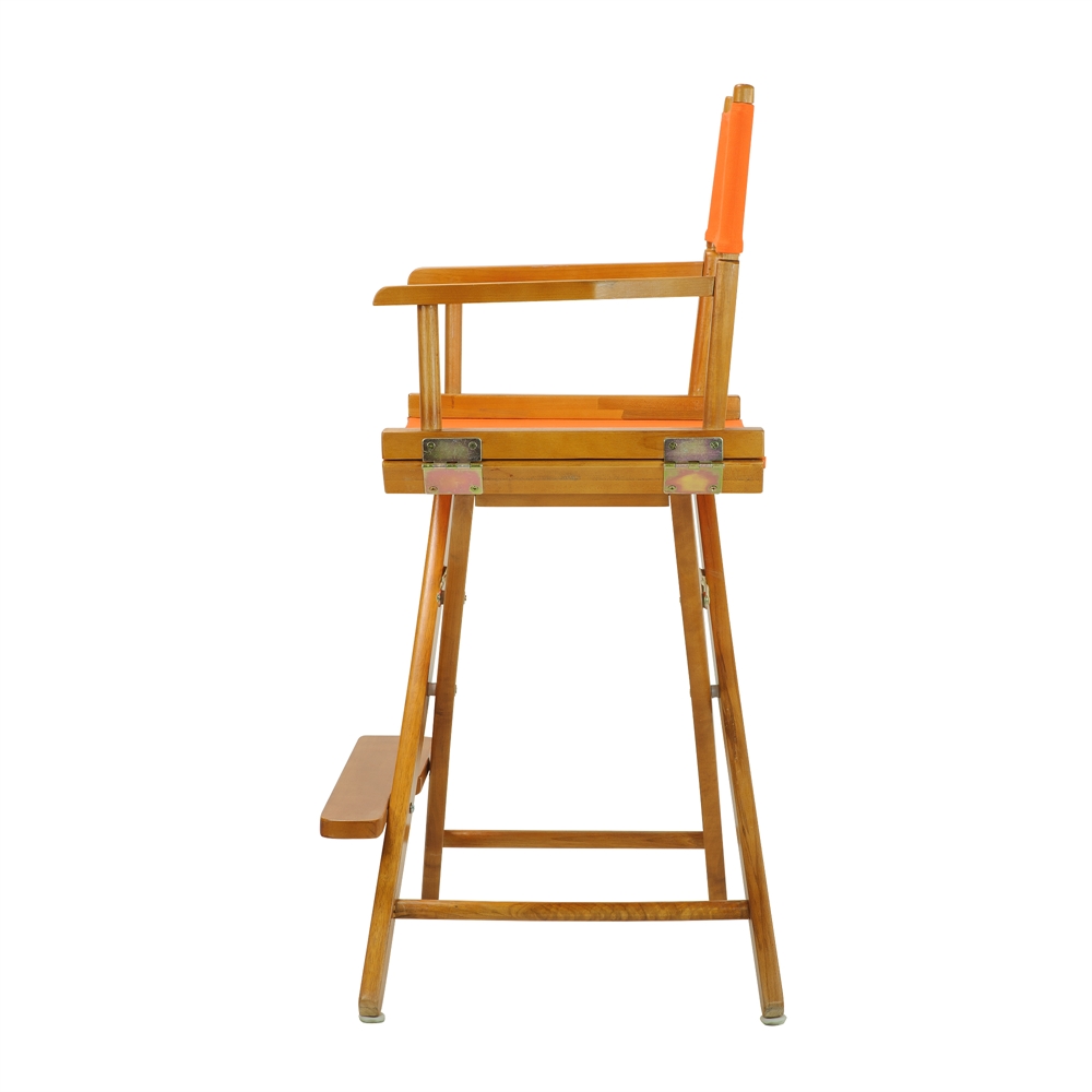 24" Director's Chair Honey Oak Frame-Tangerine Canvas. Picture 3